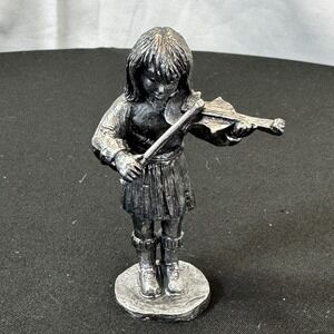 Michael Ricker Pewter Girl Violin Orchestra School Symphony Band Musician Figure